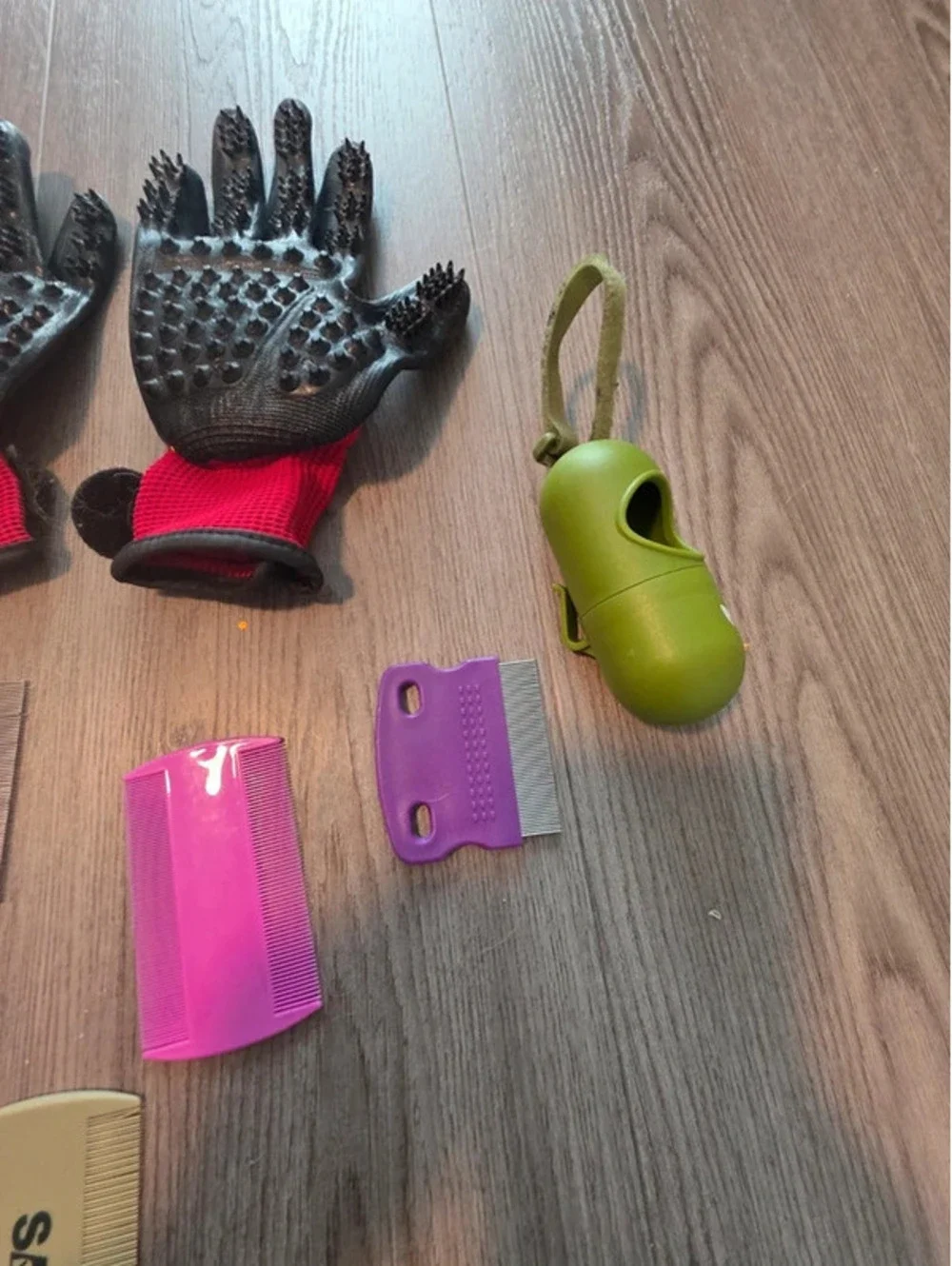 Pet Grooming Tool Set with Gloves, Combs, Brushes, and Nail Clippers